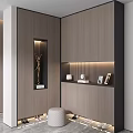 Modern Built in Shoe Cabinet Design With LED Lighting And Display Shelves