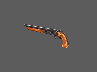 Modern pistol fire gun double barrel shotgun gun gun 3d model