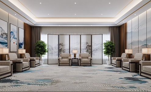 New Chinese Reception Room 3d model