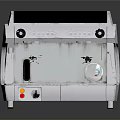 Professional Espresso Coffee Machine With Silver Metal Body Black Top And Handles