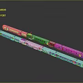 Modern Train Model With Multiple Carriages And Colorful Exterior On Gray Background