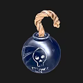 Blue Skull Themed Bomb With Rope Fuse And Stunning Skull Design