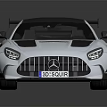 Silver Sports Car With Black Roof Rear Spoiler And Sleek Mercedes Style Design