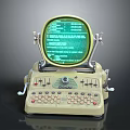Vintage Classic Computer Featuring Green Screen And Typewriter Style Keyboard