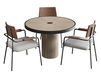 Casual table and chair combination 3d model