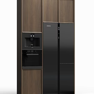Cabinet refrigerator oven 3d model