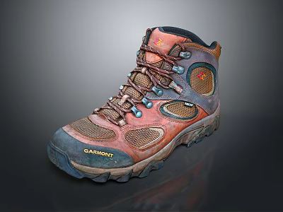 CARMONT Outdoor Hiking Boots With Mesh Panels Laces And Non Slip Sole 3d model