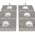 Round under-counter basin wash basin wash basin faucet 3d model