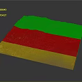 3D Model of Landscape Architecture with Green Mountains Urban Layout and Coastal Waters