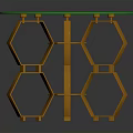 Stylish Golden Hexagonal Structure Round Glass Tabletop for Modern Home Decor