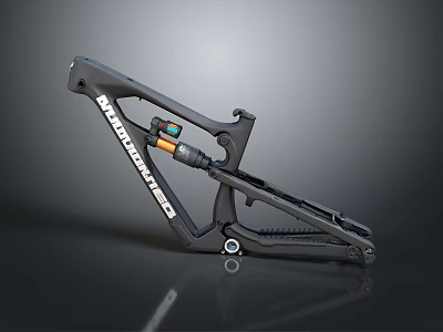 Bronco Black Mountain Bike Frame With Suspension System For Off Road Use 3d model