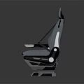 Gray Ergonomic Equipment Seat With Adjustable Armrest And Safety Belt Design