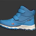 CLINKS Blue High top Sneakers With Velcro Straps And Red Accents On White Sole