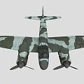 Camouflage Military Fighter Jet With Twin Engines And Cross Markings