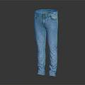 Light Blue Straight Leg Denim Jeans With Classic Design And Belt Loops