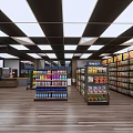 Modern Supermarket Department Store Interior With Bright Lighting And Organized Product Shelves