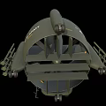 Green Military Helicopter With US Air Force Star Insignia And Missiles