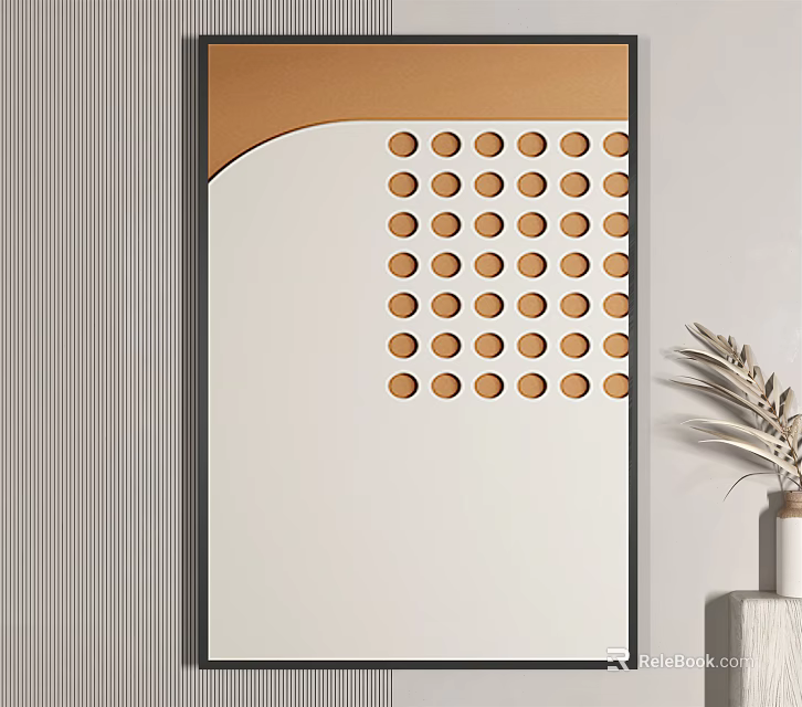 Modern Interior Wall Design With Geometric Circular Patterns And Decorative Panels 3d model