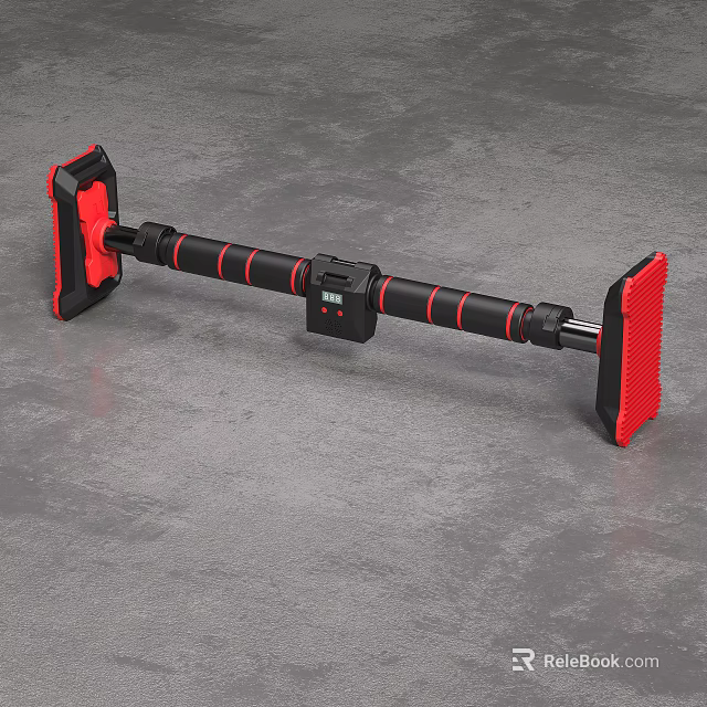 Adjustable Sports Equipment With Red Ends And Black Rod For Fitness Training 3d model 