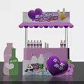 Purple Pink Popsicle Stand With Panda Figure Beverage Bottles And 20th Anniversary Decorations