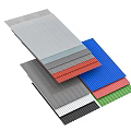 Colorful Corrugated Sheets Stacked with Red Blue Green and Gray Hues 3d model