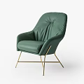 Elegant Green and Pink Accent Chairs with Velvet Upholstery and Gold Metal Legs
