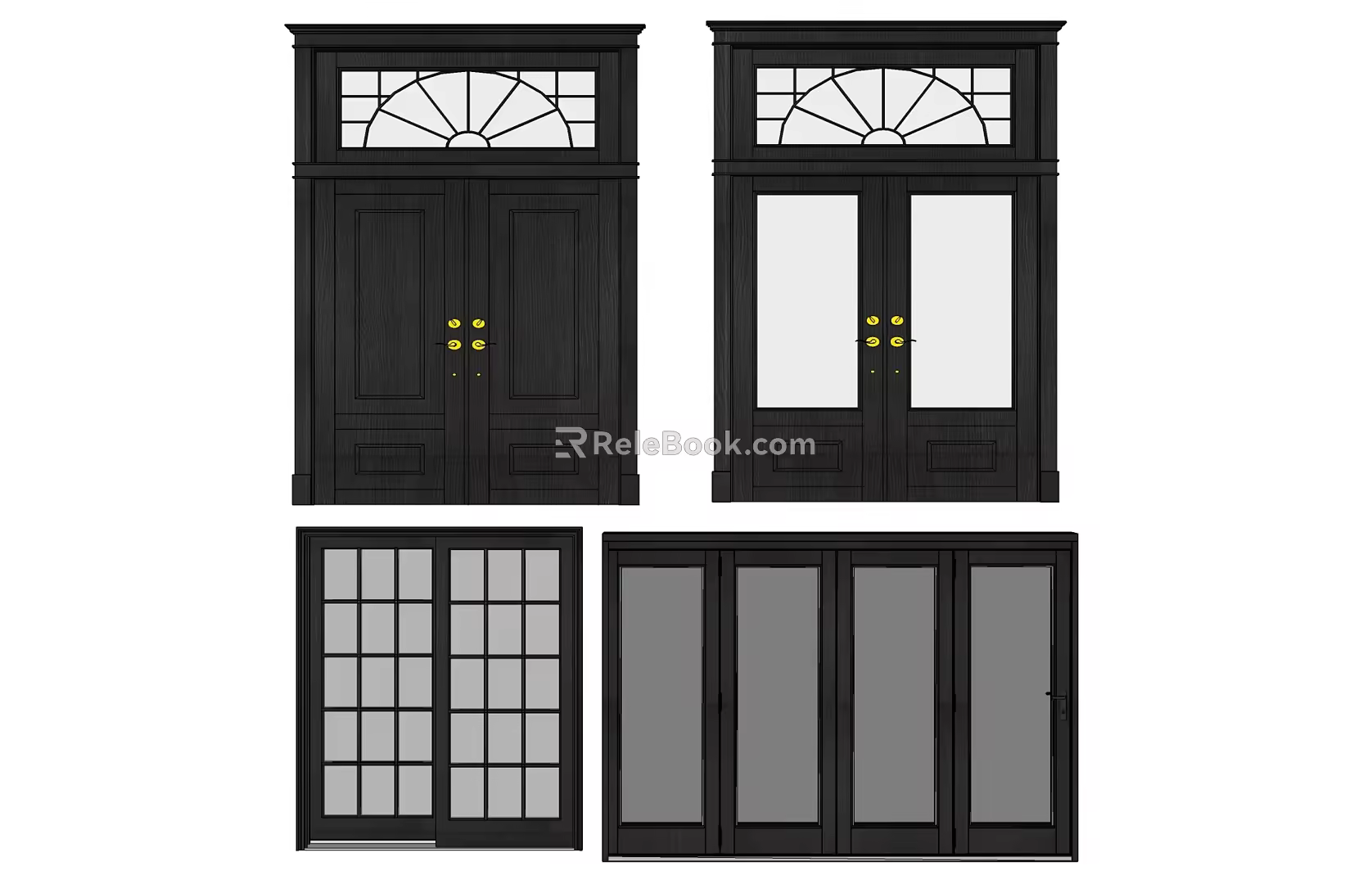 Modern double door 3d model