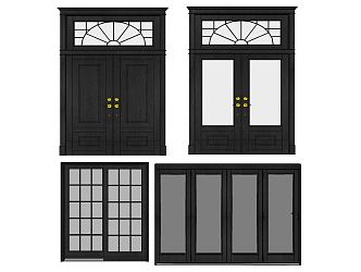 Modern double door 3d model