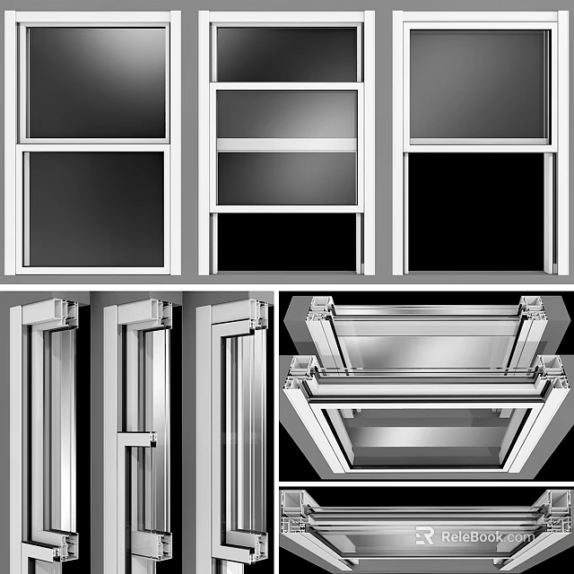 Modern Casement Windows With Aluminum Frame And Sleek Opening Mechanism Design 3d model 