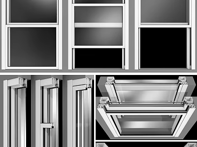 Modern Casement Windows With Aluminum Frame And Sleek Opening Mechanism Design 3d model