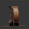 Wooden Computer Model Featuring Multiple Compartments And Components On Platform Structure