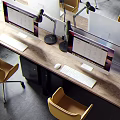 Modern Public Office Interior With Open Layout Desks Computers Chairs And Green Plants