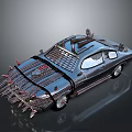 Modified Battle Style Car With Metal Spikes And Decorative Armor Plates