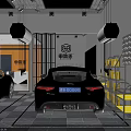 Fengjiaban Auto Quick Repair Maintenance Center With Yellow Blue Cars And Modern Building Facade