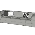 Cream style multi-person sofa one-character sofa 3d model