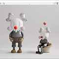 Modern ornaments Doll ornaments combination 3d model