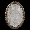 Antique Style Mirror With Textured Surface And Gold Laurel Frame