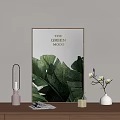 Abstract Green Leaves Painting The Green Mood With Vase Candle and Magazines Home Decor