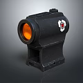 Weapon Tactical Red Dot Sight With Black Body Orange Lens And White Logo