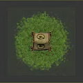 Traditional Style Tent With Wooden Frame On Green Grass And Decorative Patterns