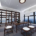 Modern Conference Room Interior With Long Table White Chairs Large Windows And TV