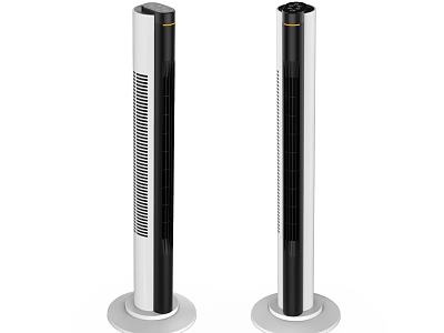Tower Air Cooler Fans in Modern Silver and Black Vertical Design with Stable Base 3d model