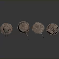 Turret Turntable Railgun Sci-fi Tower Defense Game Tower Defense Sci-fi Turret Game Turret Game Battery 3d model