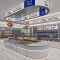 Dessert Shop Interior Design With Open Display Counters And Assorted Fresh Desserts