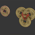 Exquisite Gold Coin Jewelry Crafted With Red String For Elegant Traditional Look
