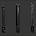 Three Shiny Metal Weapon Magazines For Firearm Use And