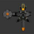 Futuristic Sci Fi Weapon Design With Green Orange Accents And Tactical Scope