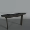 Modern Console Table With Paneled Top And Sturdy Slim Legs 3d model