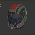 Futuristic Carbon Fiber Helmet With Red Top Black Silver Design And Glowing Details