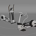 Home Gym Sports Equipment Featuring Elliptical Trainer And Rower Machine With Modern Design